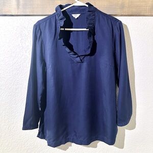 Crown & Ivy Navy top.  NWT.  Beautiful detail around neck.